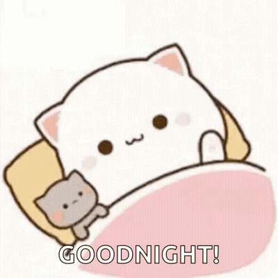 Cartoon Cat Laying In Bed Next To Gray Cat GIF