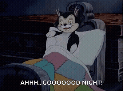 Cartoon Cat Laying In Bed Saying Ahhh Goooood Night GIF