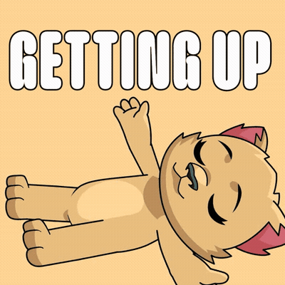 Cartoon Cat Laying On Back Getting Up GIF