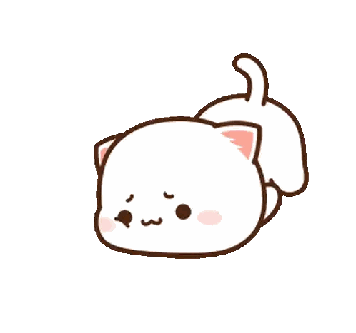 Cartoon Cat Laying On Back With Tail Over Head Sticker
