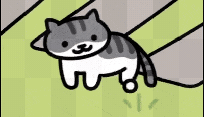 Cartoon Cat Laying On Ground Looking GIF