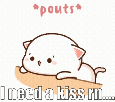 Cartoon Cat Laying On Ledge Pouts I Need A Kiss GIF