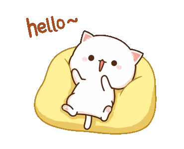 Cartoon Cat Laying On Yellow Pillow Sticker