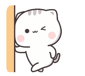 Cartoon Cat Leaning Against Wall Sticker