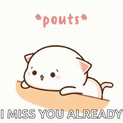 Cartoon Cat Leaning On Wall Pouts I Miss You Already GIF