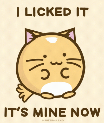 Cartoon Cat Licking And Claiming GIF