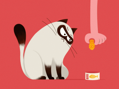 Cartoon Cat Looking at Can of Fish