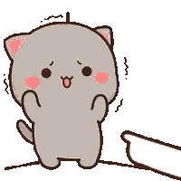 Cartoon Cat Looking At Pillow Sticker