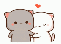 Cartoon Cat Love Bite GIF