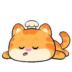 Cartoon Cat Lying Down With Eyes Closed Sticker
