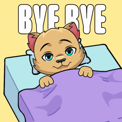Cartoon Cat Lying In Bed Saying Bye Bye GIF