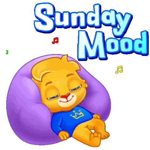 Cartoon Cat Lying On Couch Sunday Mood Sticker