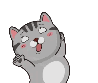 Cartoon Cat Making Funny Face And Waving Sticker