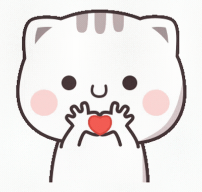 Cartoon Cat Making Heart With Hands GIF