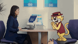 Cartoon Cat Negotiating For Its Friends GIF