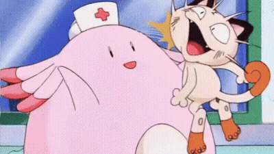 Cartoon Cat Next To Pink Nurse Cat GIF