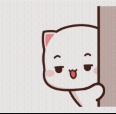 Cartoon Cat Peeking Out With Tongue GIF
