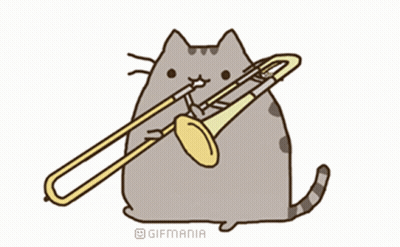 Cartoon Cat Playing Trombone Gifmania GIF