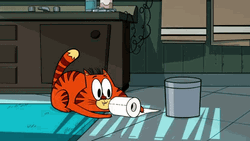 Cartoon Cat Playing With Toilet Paper GIF