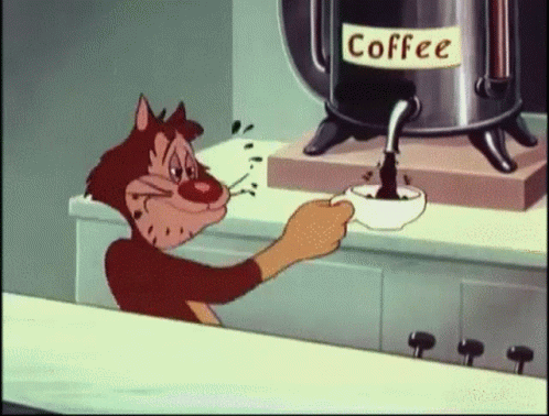Cartoon Cat Pouring Coffee Into Cup GIF