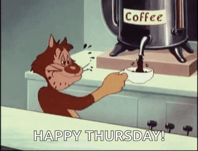 Cartoon Cat Pouring Coffee GIF