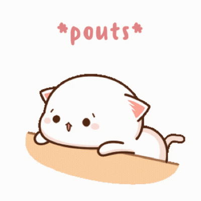 Cartoon Cat Pouts On Table GIF