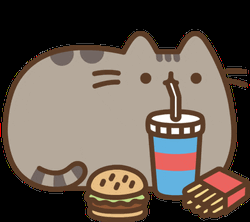 Cartoon Cat Pusheen Eating Mcdonalds Meal GIF