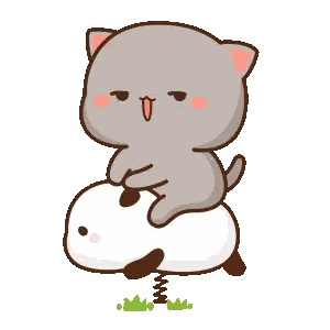 Cartoon Cat Riding Panda Sticker
