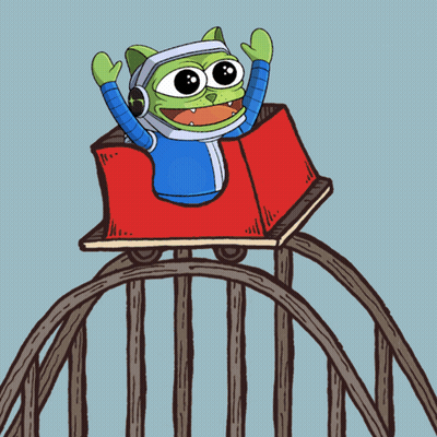 Cartoon Cat Riding Roller Coaster GIF