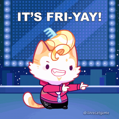 Cartoon Cat Saying Fri-Yay GIF