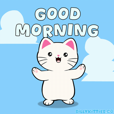 Cartoon Cat Saying Good Morning GIF