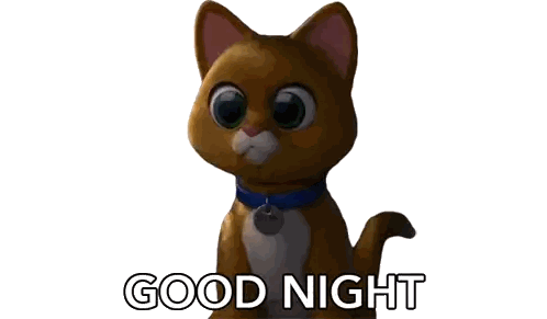 Cartoon Cat Saying Good Night Sticker