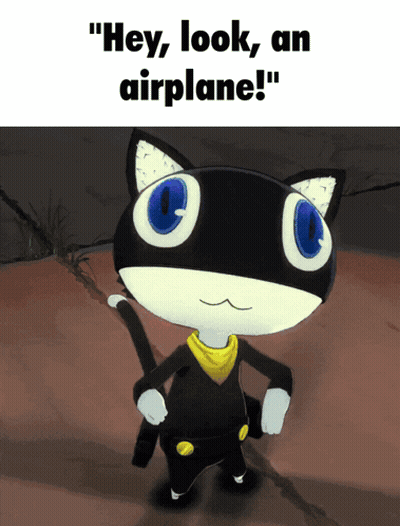 Cartoon Cat Saying Hey Look An Airplane GIF