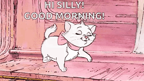 Cartoon Cat Saying Hi Good Morning GIF