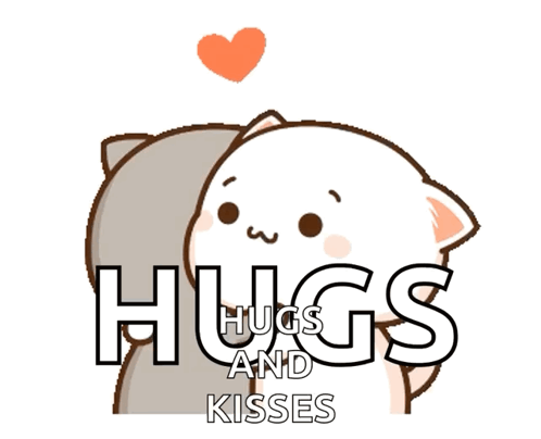 Cartoon Cat Saying Hugs And Kisses GIF