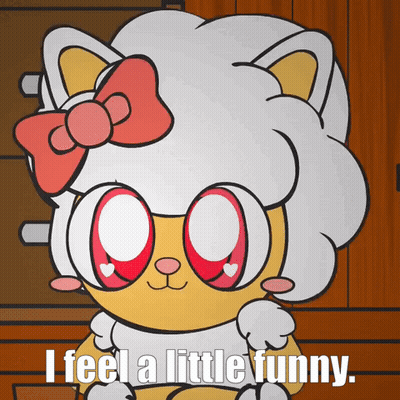 Cartoon Cat Saying I Feel Funny GIF