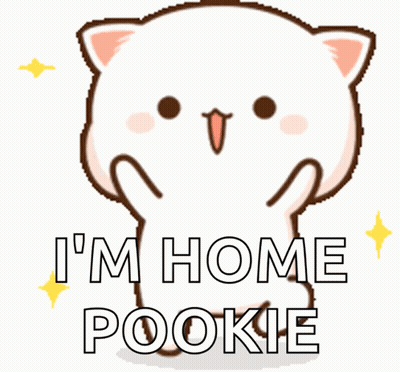 Cartoon Cat Saying I'm Home Pookie GIF