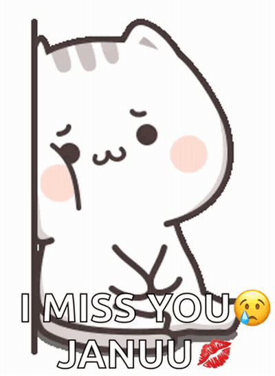 Cartoon Cat Saying I Miss You Januu GIF