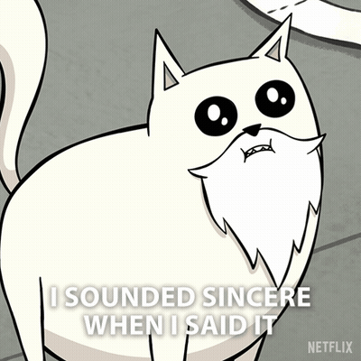 Cartoon Cat Saying I Sounded Sincere Netflix