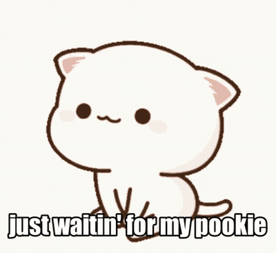 Cartoon Cat Saying Just Waiting For My Pookie GIF