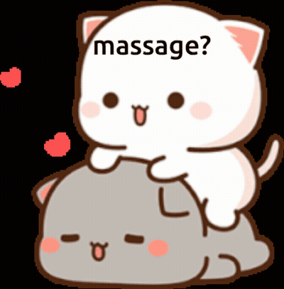 Cartoon Cat Saying Massage Massaging Another Cat GIF