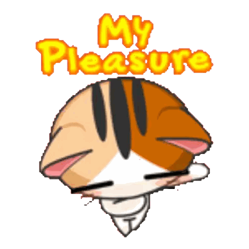 Cartoon Cat Saying My Pleasure Sticker