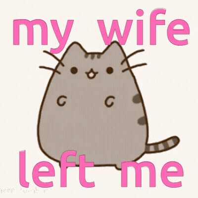 Cartoon Cat Saying My Wife Left Me GIF