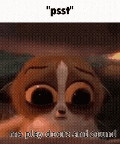Cartoon Cat Saying Psst Playing Doors GIF