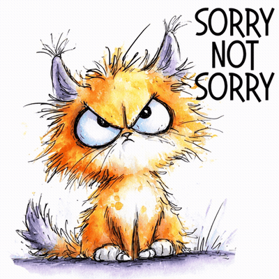Cartoon Cat Saying Sorry Not Sorry GIF