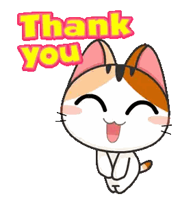 Cartoon Cat Saying Thank You Sticker
