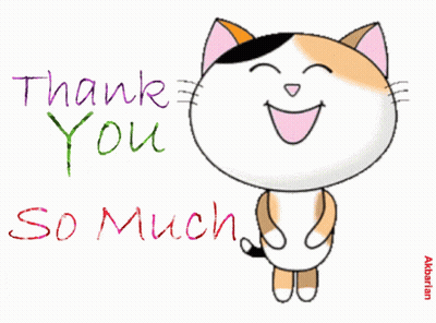 Cartoon Cat Saying Thank You So Much GIF