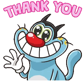 Cartoon Cat Saying Thank You Thumbs Up Sticker
