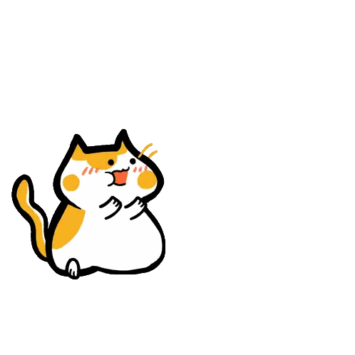 Cartoon Cat Saying Thank You With Heart Sticker