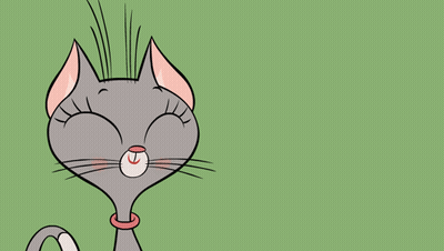 Cartoon Cat Saying Well Well Well On Green Background GIF